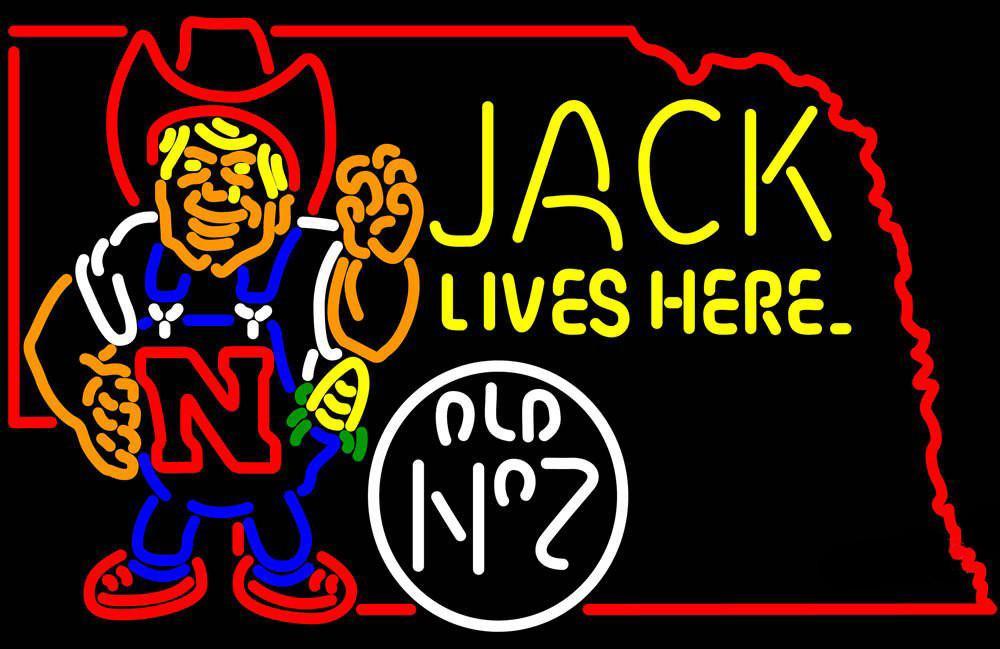 Jack Lives Here Nebraska Farmer Neon Sign